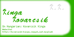 kinga kovarcsik business card